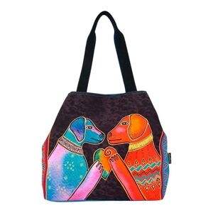 Laurel Burch Heartfelt Dogs Large Gap Tote NWT